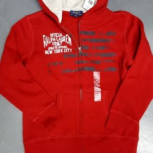 Boys Polo Ralph Lauren Red Flag Hoodie. Sz.M